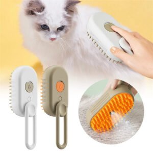 スチーム猫用ブラシ｜スチーム機能付き犬用ブラシ（3イン1）
電動スプレー搭載｜マッサージ・グルーミング・抜け毛ケア対応ペット用コーム・ペット用