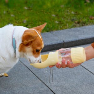 2イン1携帯用犬用給水ボトル（小型犬・大型犬・猫用）
屋外用・漏れ防止・子犬用給水ボウル・フードコンテナ付き
ペット用給餌器・ペット用品